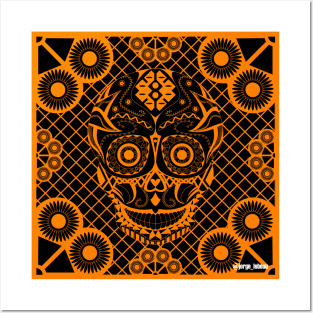 Orange skull paperworks ecopop Posters and Art